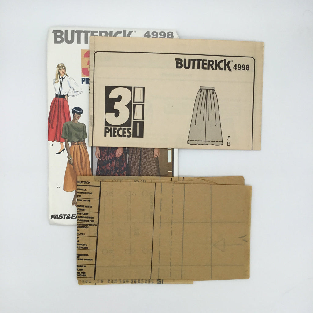 Butterick 4998 (1990) Skirt - Vintage Uncut Sewing Pattern