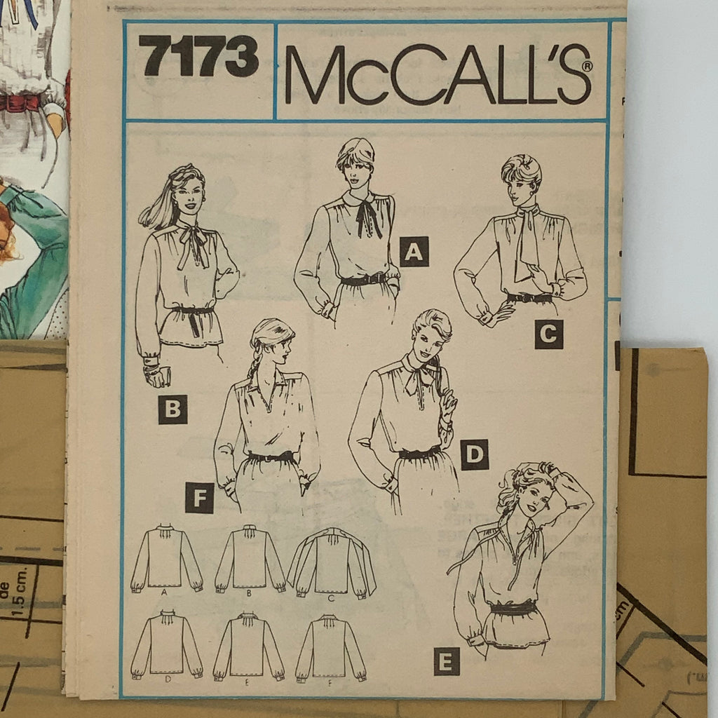 McCall's 7173 (1980) Blouse with Neckline Variations - Vintage Uncut Sewing Pattern