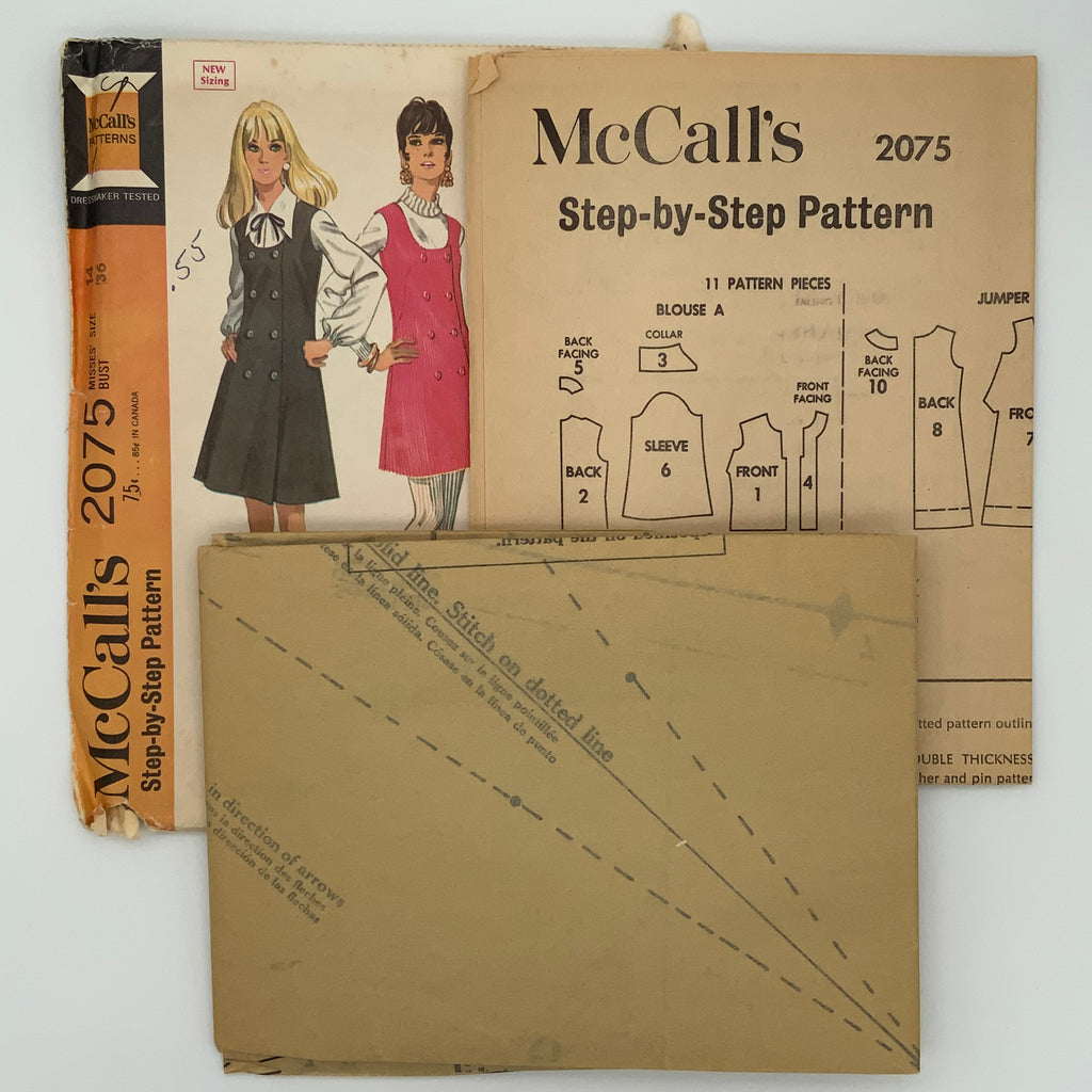 McCall's 2075 (1969) Jumper and Blouse - Vintage Uncut Sewing Pattern