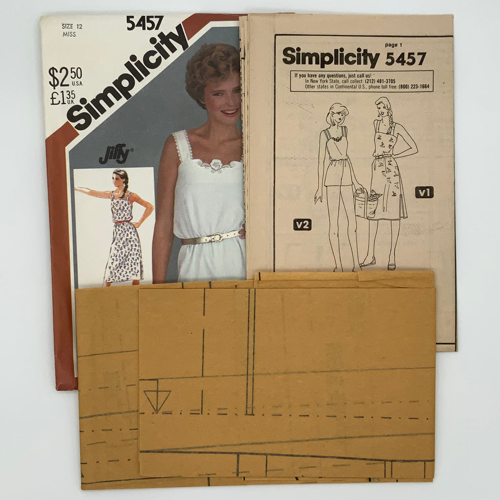 Simplicity 5457 (1982) Sundress and Romper - Vintage Uncut Sewing Pattern