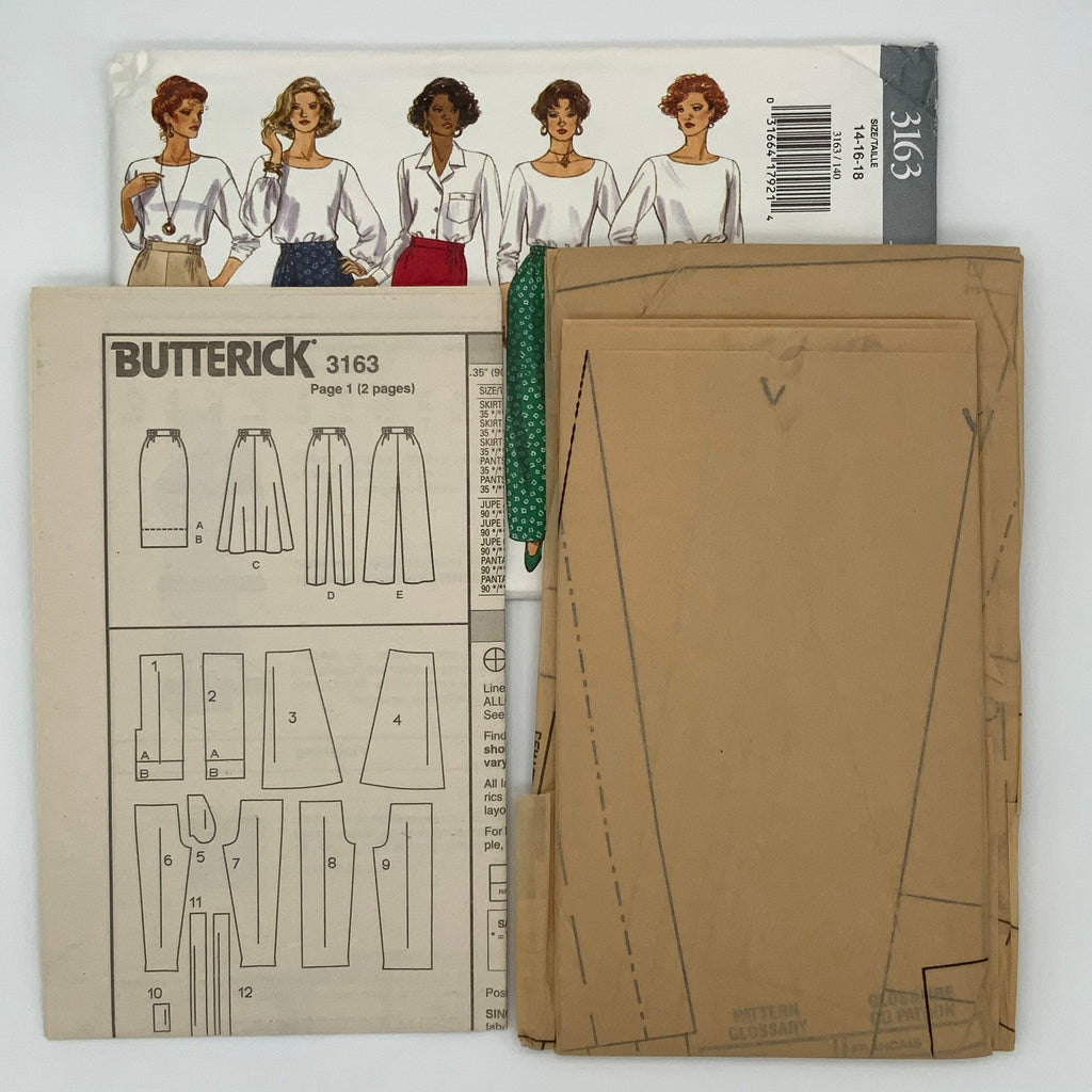 Butterick 3163 (1993) Skirt and Pants with Length and Style Variations - Vintage Uncut Sewing Pattern