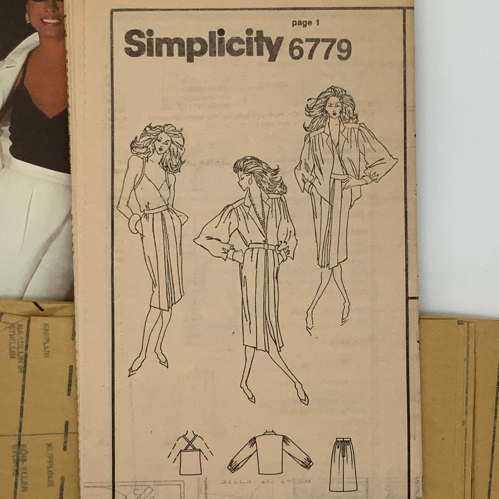 Simplicity 6779 (1985) Jacket, Camisole, and Skirt - Vintage Uncut Sewing Pattern