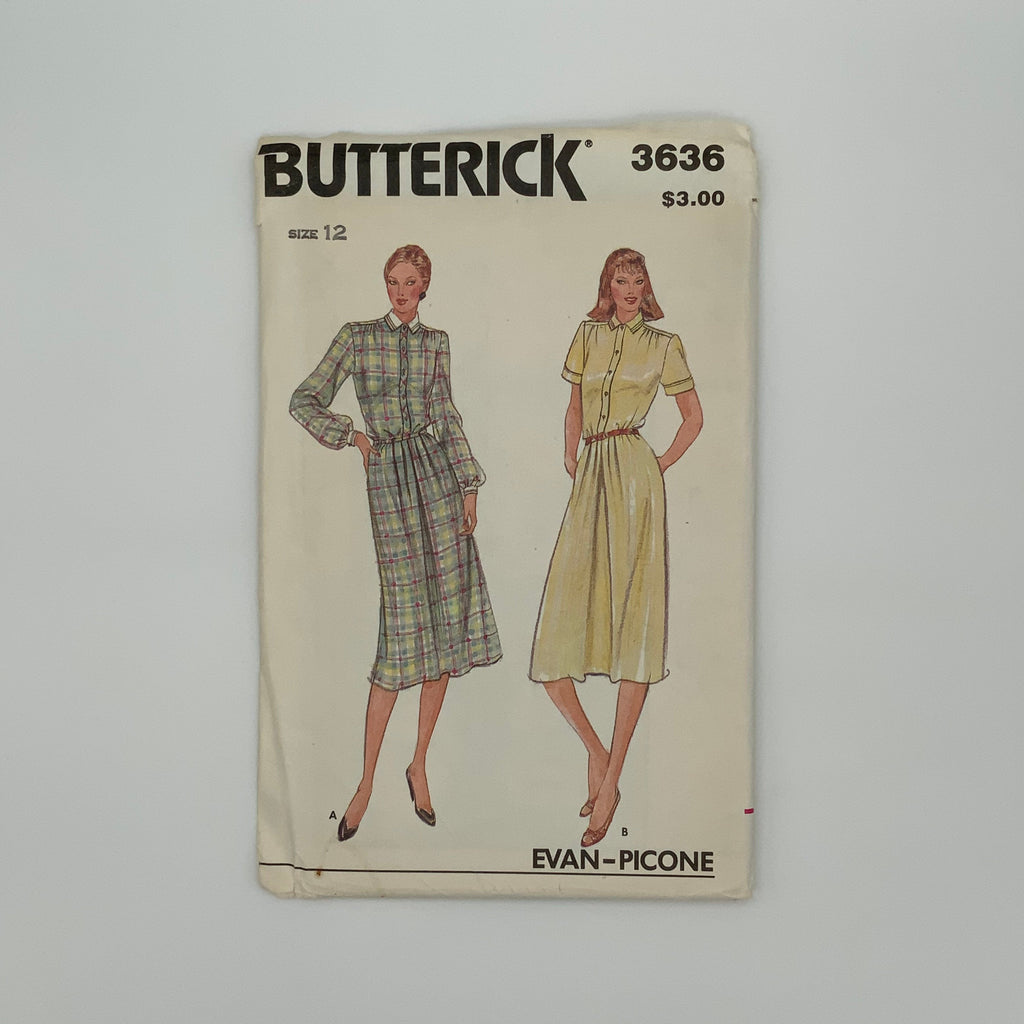 Butterick 3636 Dress with Sleeve Variations - Vintage Uncut Sewing Pattern