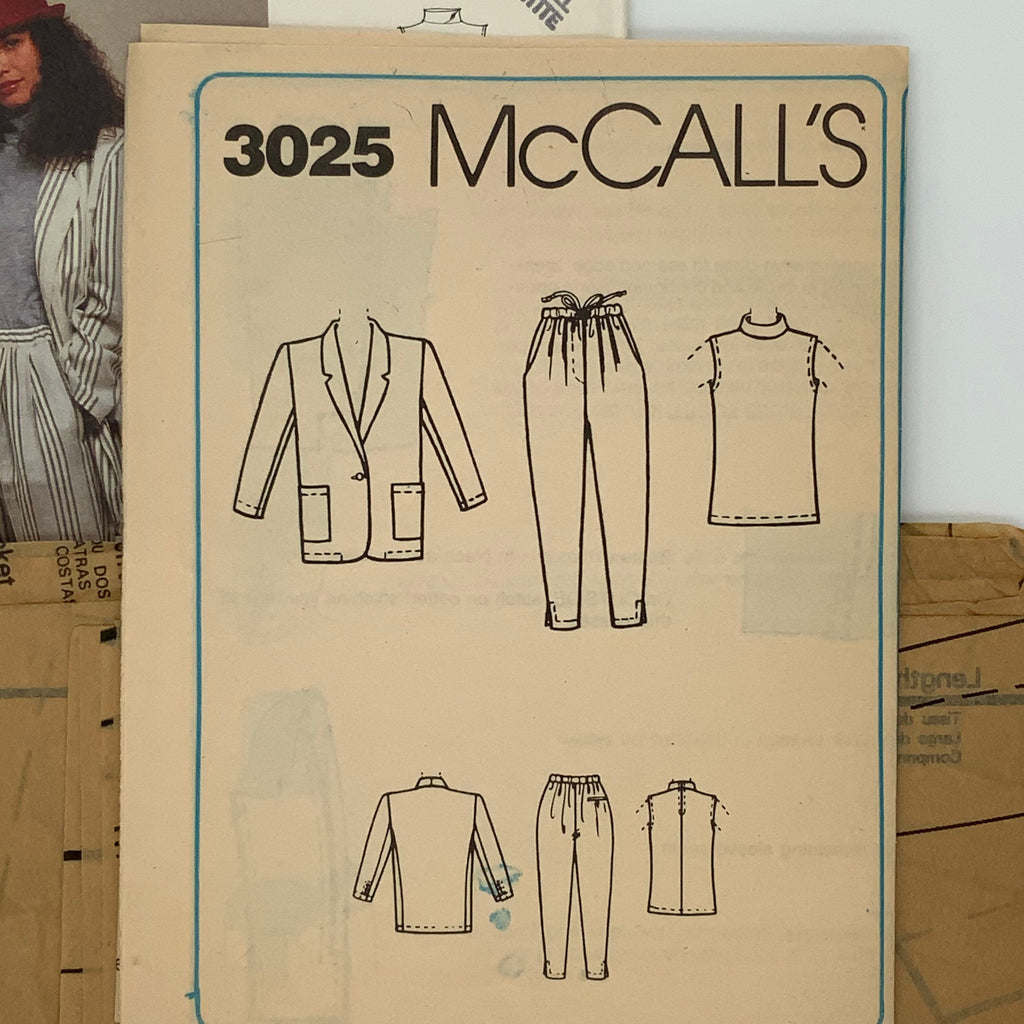 McCall's 3025 (1987) Jacket, Top, and Pants - Vintage Uncut Sewing Pattern