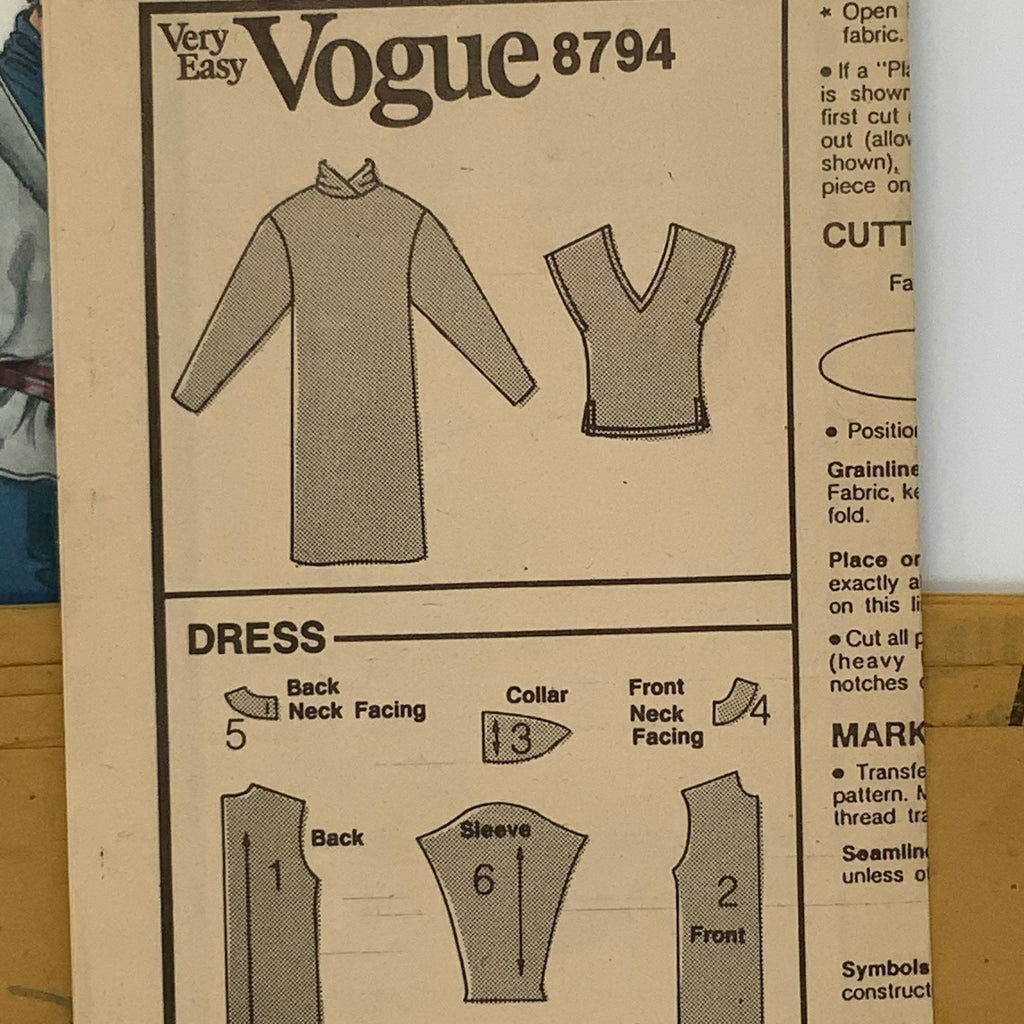 Vogue 8794 Dress and Vest - Vintage Uncut Sewing Pattern