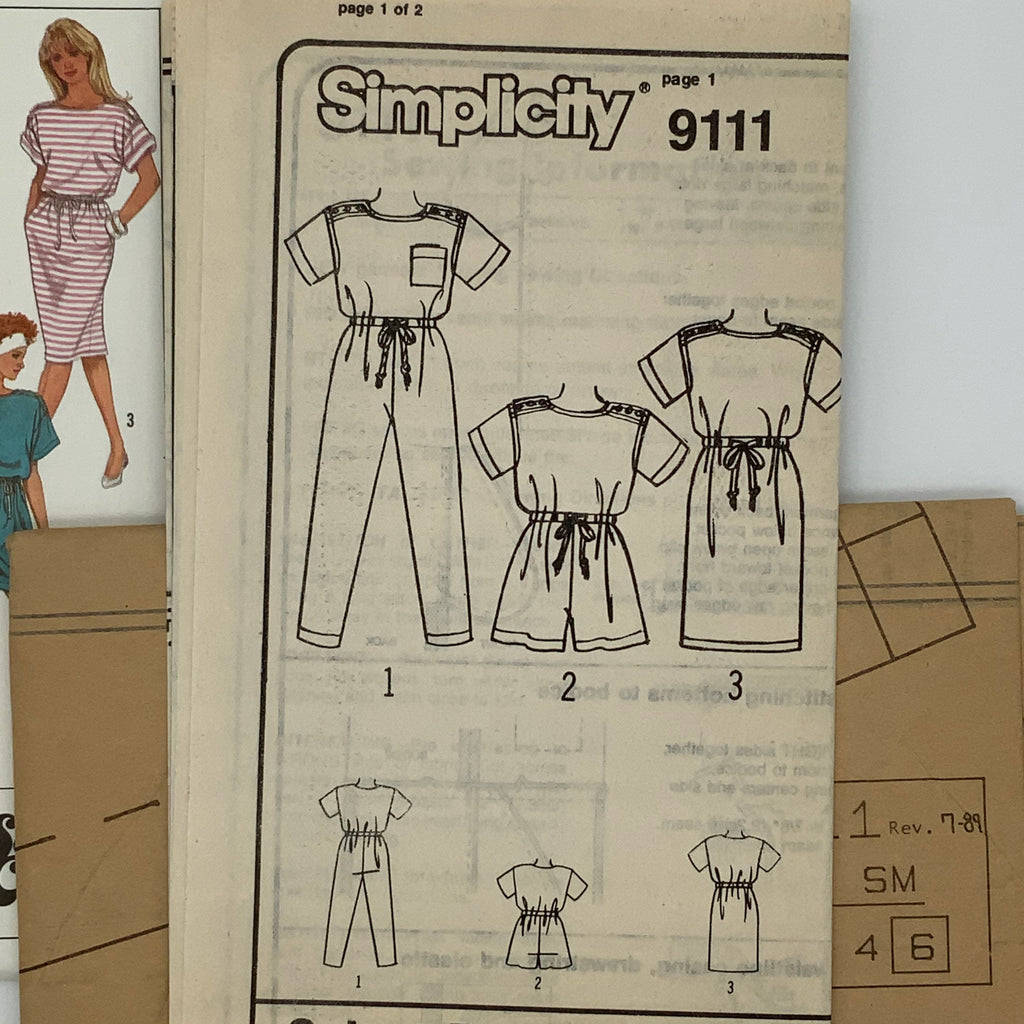 Simplicity 9111 (1989) Dress and Jumpsuit with Length Variations - Vintage Uncut Sewing Pattern