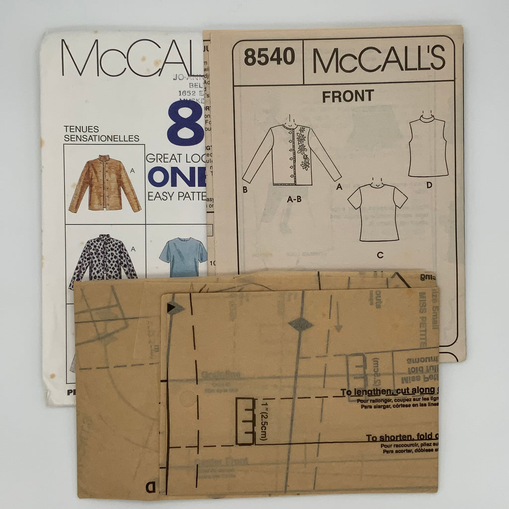 McCall's 8540 (1996) Jacket and Top - Vintage Uncut Sewing Pattern