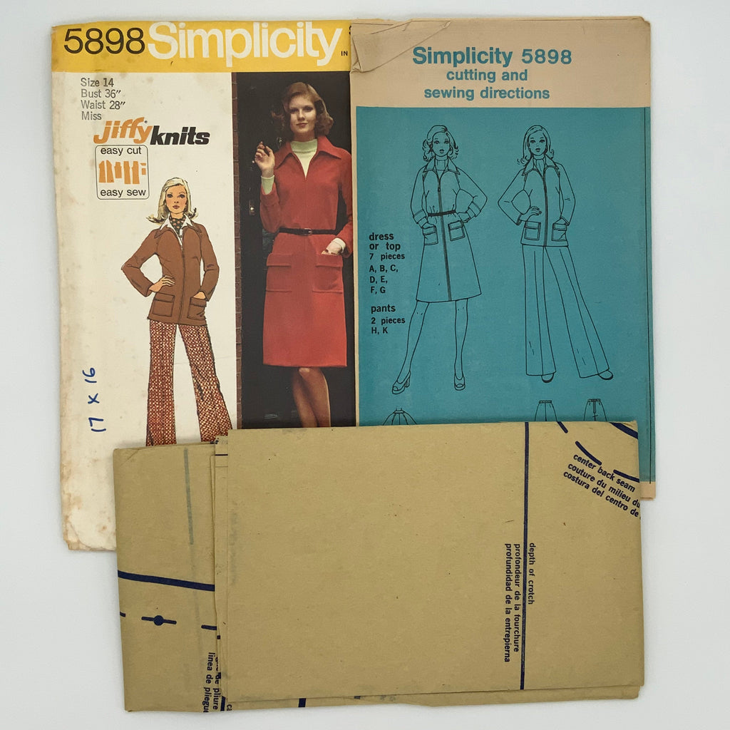 Simplicity 5898 (1973) Dress, Top, and Pants - Vintage Uncut Sewing Pattern