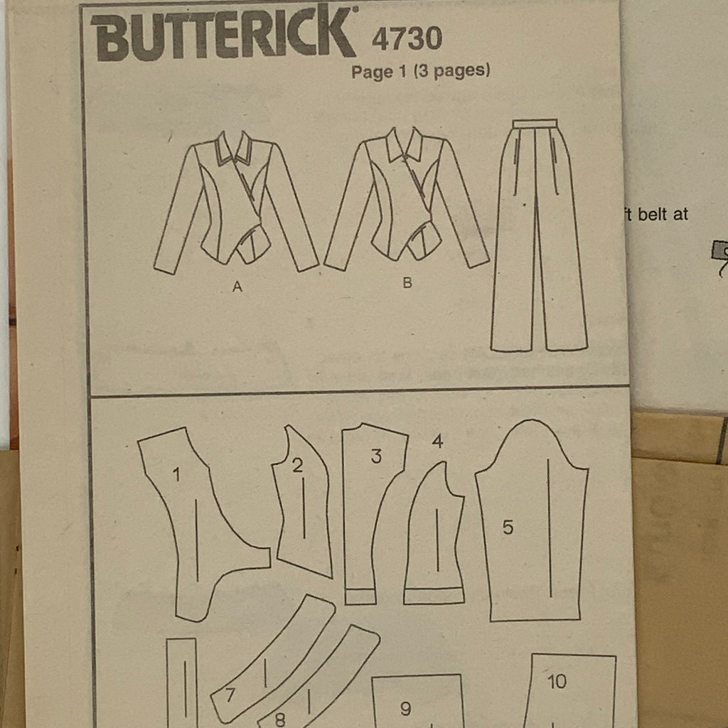 Butterick 4730 (1996) Top and Pants - Vintage Uncut Sewing Pattern