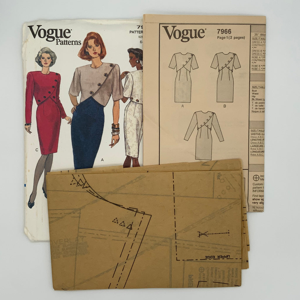 Vogue 7966 (1991) Dress with Sleeve Variations - Vintage Uncut Sewing Pattern