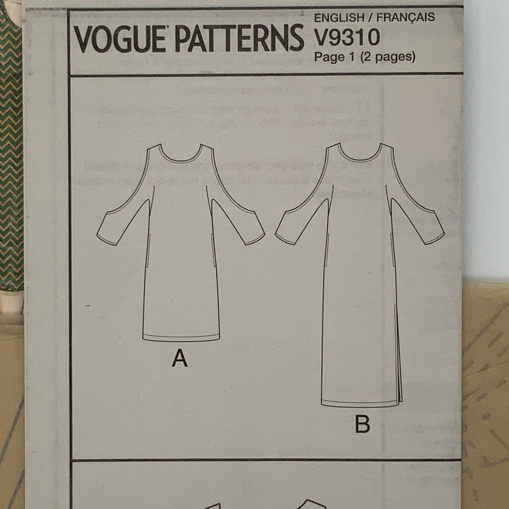 Vogue 9310 (2018) Dress with Length Variations - Uncut Sewing Pattern