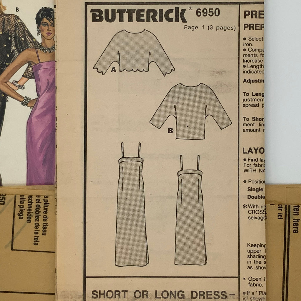Butterick 6950 Dress and Top with Style and Length Variations - Vintage Uncut Sewing Pattern