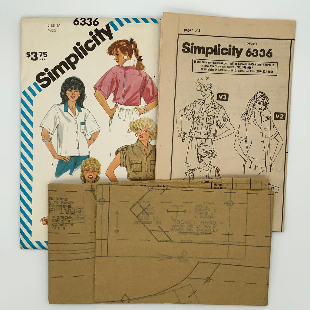 Simplicity 6336 (1984) Shirts with Sleeve and Length Variations - Vintage Uncut Sewing Pattern
