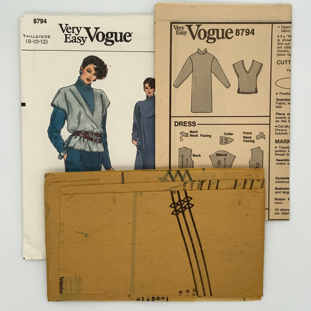 Vogue 8794 Dress and Vest - Vintage Uncut Sewing Pattern