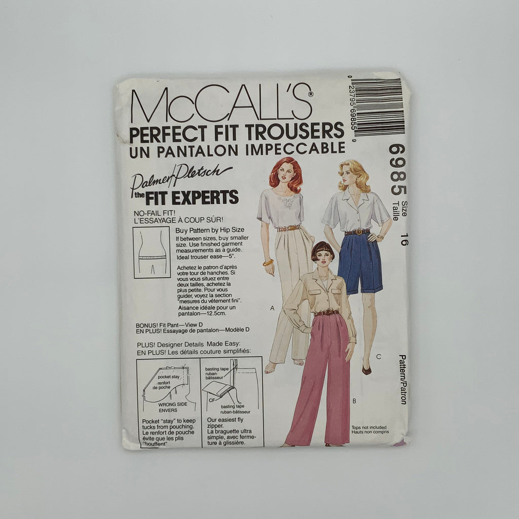 McCall's 6985 (1994) Pants, Shorts, and Fitting Shell - Vintage Uncut Sewing Pattern