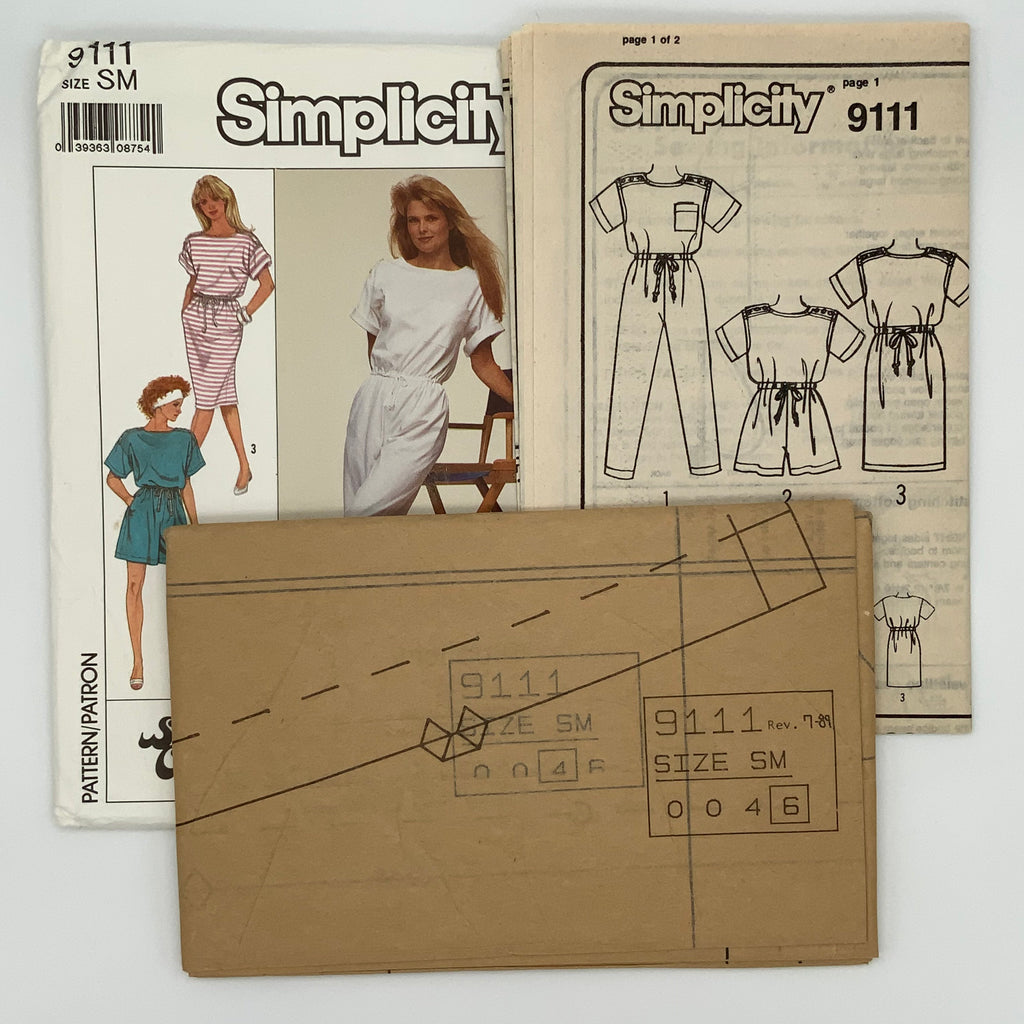 Simplicity 9111 (1989) Dress and Jumpsuit with Length Variations - Vintage Uncut Sewing Pattern