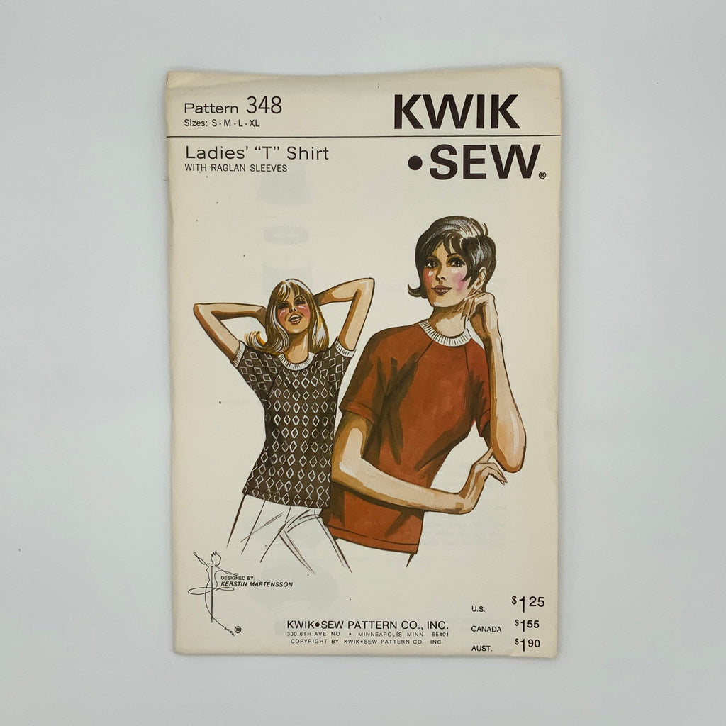 Kwik Sew 348 T-Shirt - Vintage Uncut Sewing Pattern