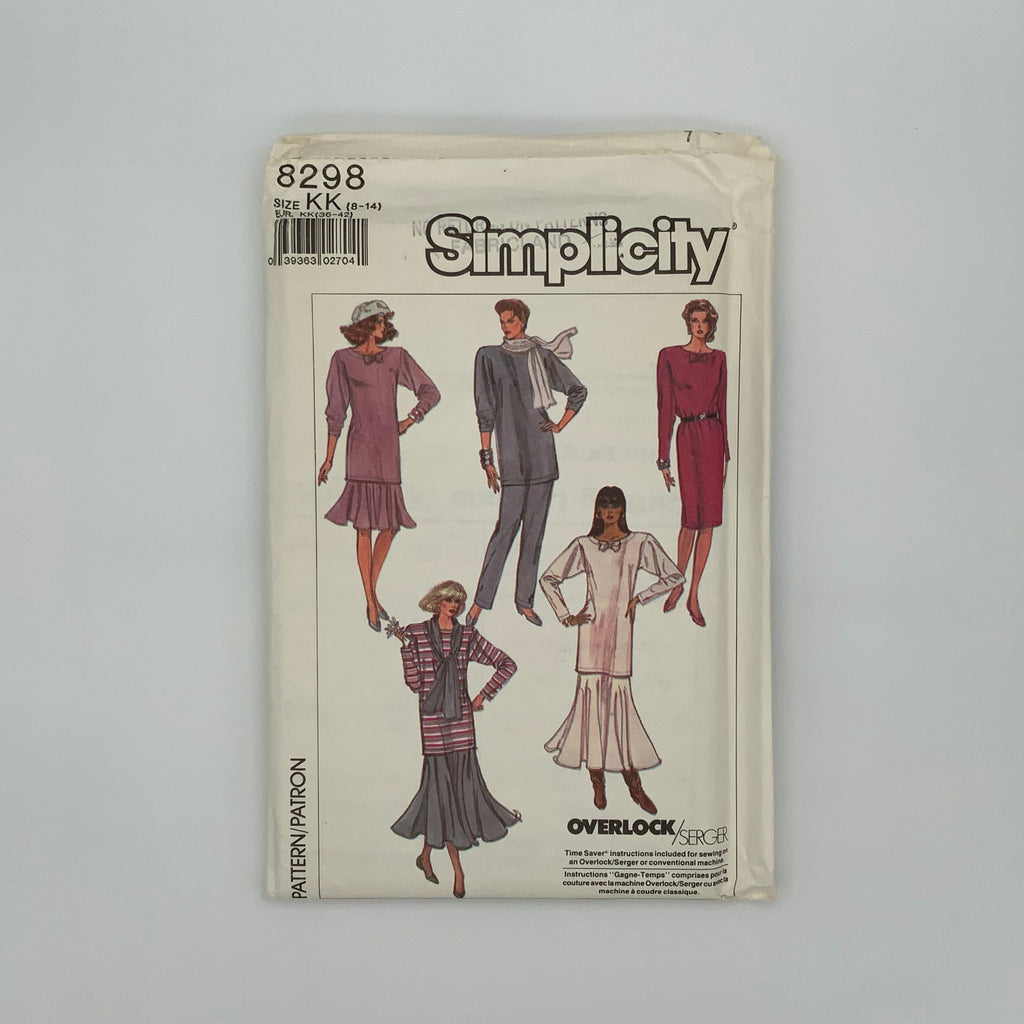 Simplicity 8298 (1987) Dress, Tunic, Pants, and Skirt with Length Variations - Vintage Uncut Sewing Pattern