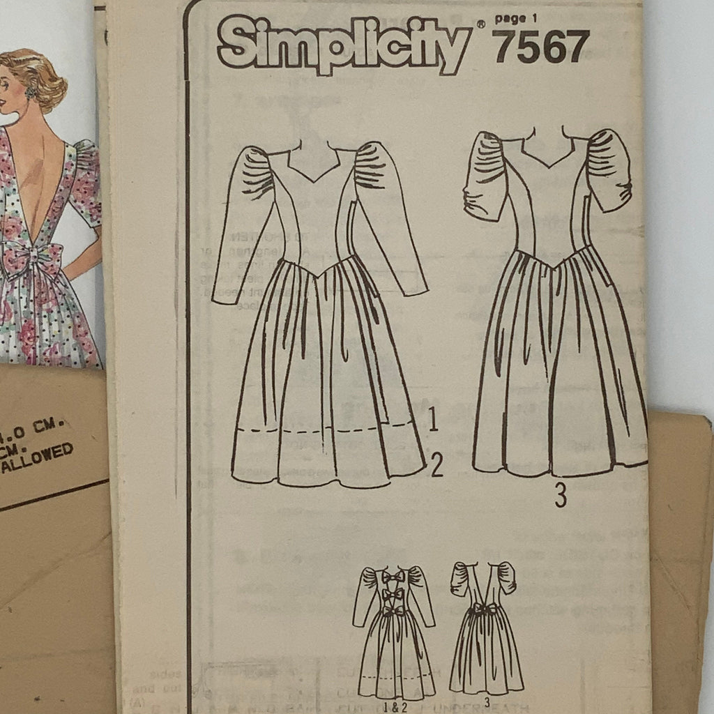 Simplicity 7567 (1991) Dress with Sleeve and Length Variations - Vintage Uncut Sewing Pattern