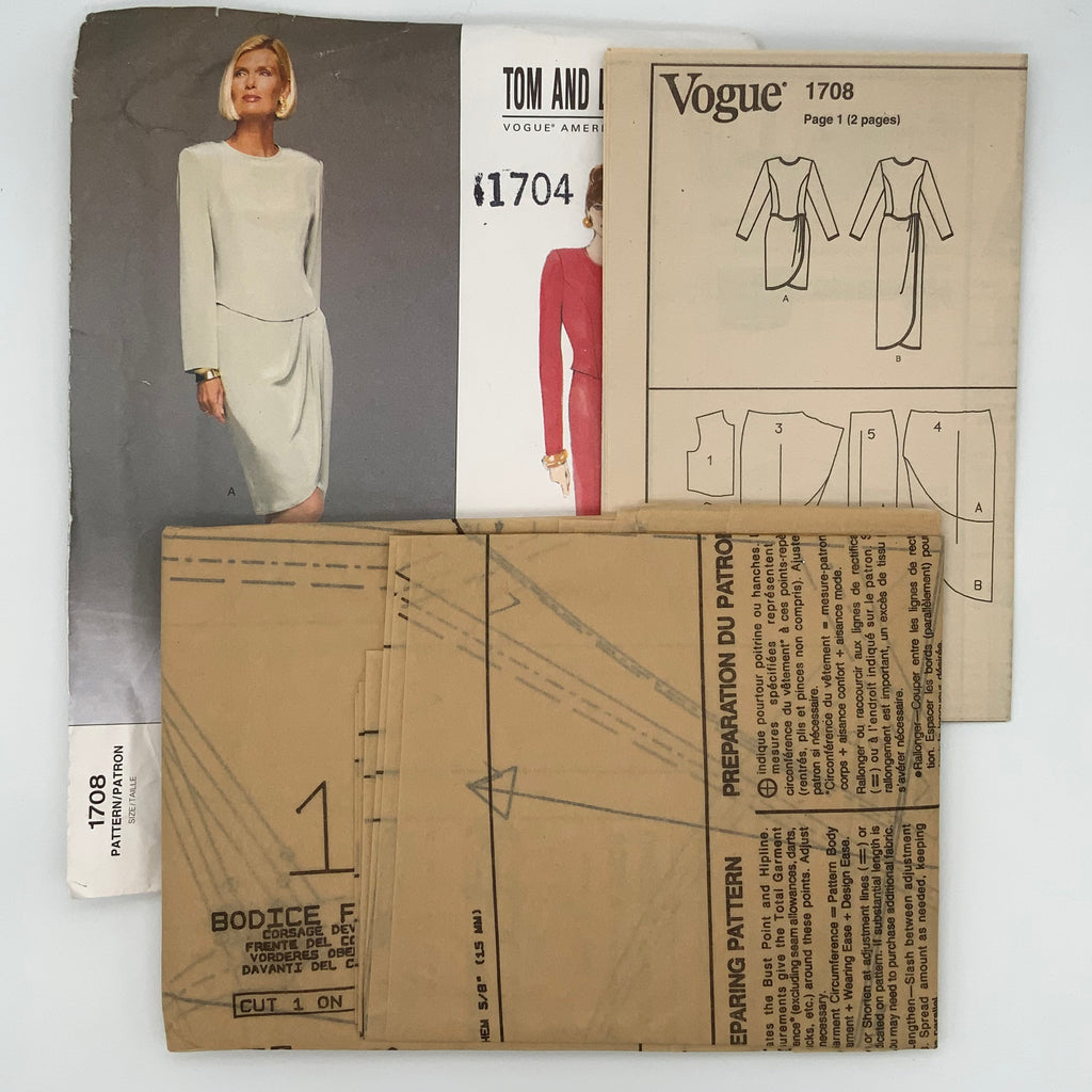 Vogue 1708 (1996) Dress with Length Variations - Vintage Uncut Sewing Pattern