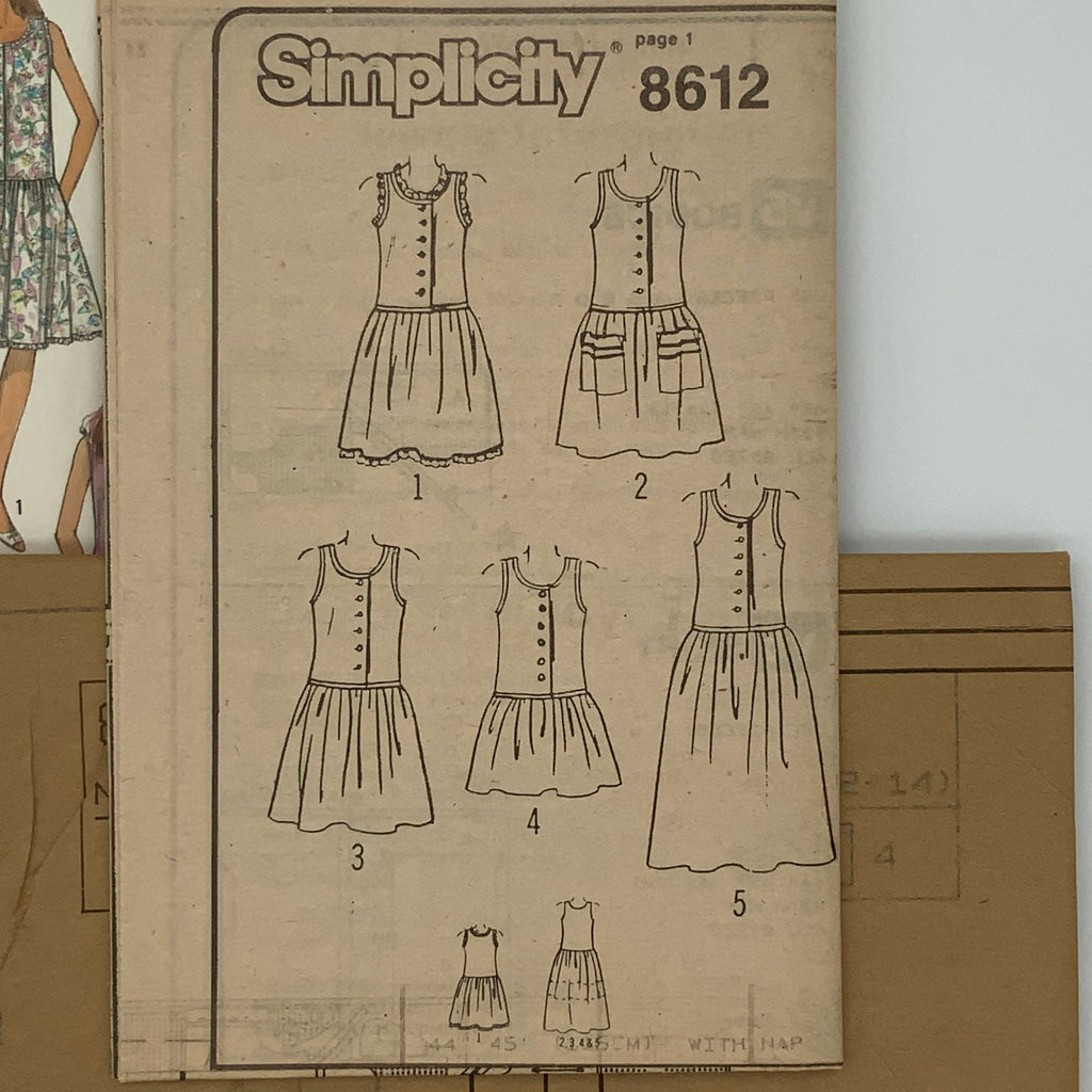 Simplicity 8612 (1988) Dress with Length Variations - Vintage Uncut Sewing Pattern