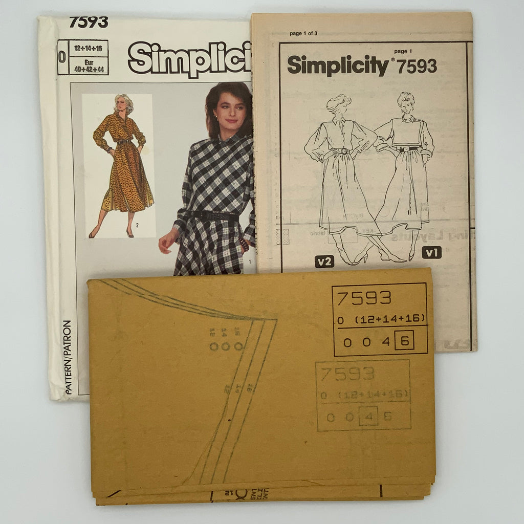 Simplicity 7593 (1986) Dress  - Vintage Uncut Sewing Pattern