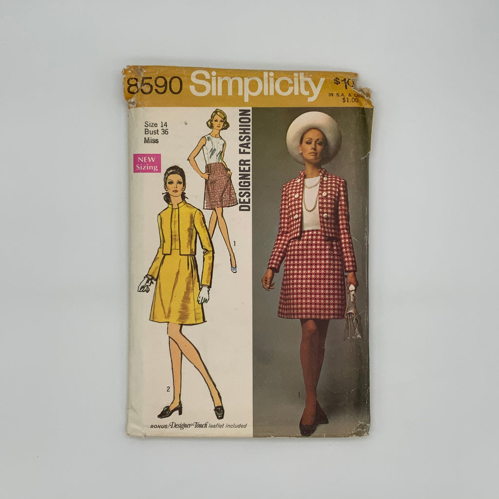 Simplicity 8590 (1969) Dress and Jacket - Vintage Uncut Sewing Pattern