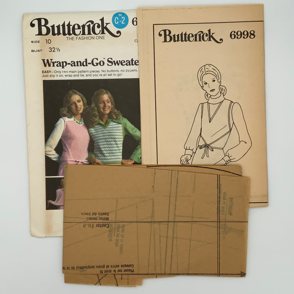 Butterick 6998 Wrap-and-Go Sweater - Vintage Uncut Sewing Pattern
