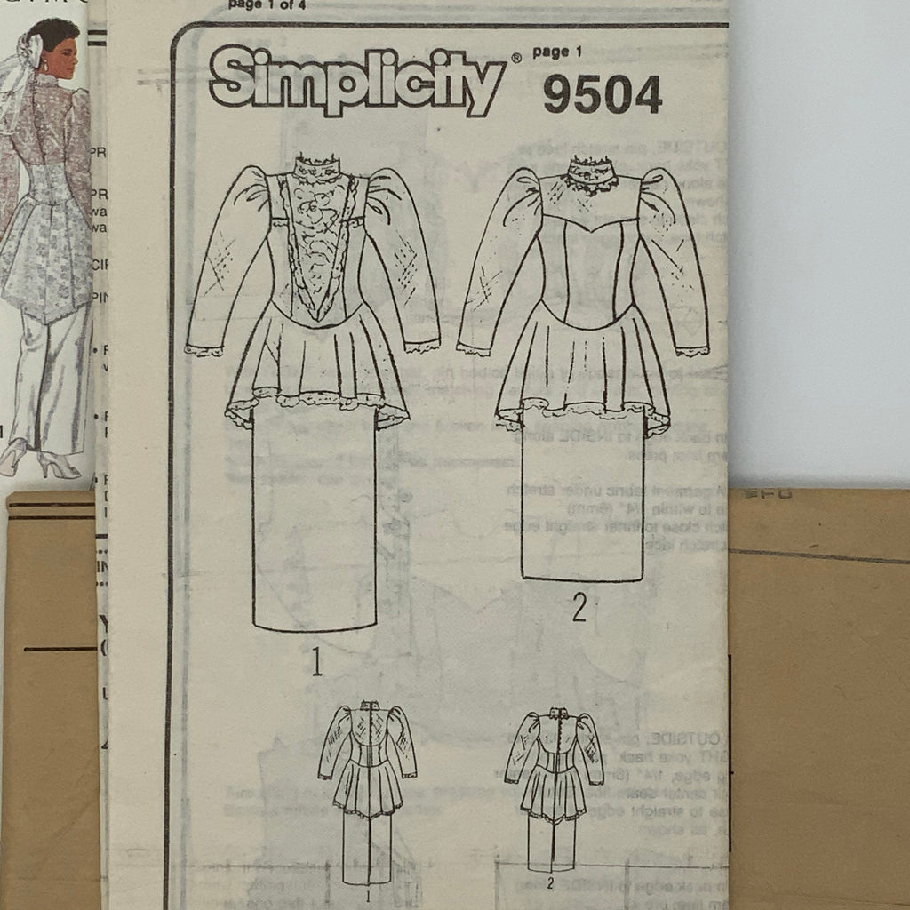 Simplicity 9504 (1989) Dress with Length Variations - Vintage Uncut Sewing Pattern